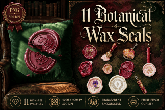Download Botanical Wax Seal Clipart Vintage PNG - Vintage png Collection