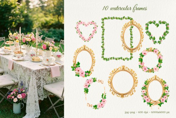 Download Rococo Wild Rose Tea Time Watercolor - Rococo Collection