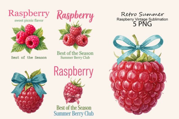 Download Retro Summer Raspberry Vintage PNG - Vintage png Collection