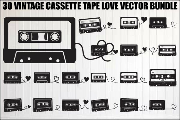 Download Vintage Cassette Tape Love Bundle - Vintage cassette Collection